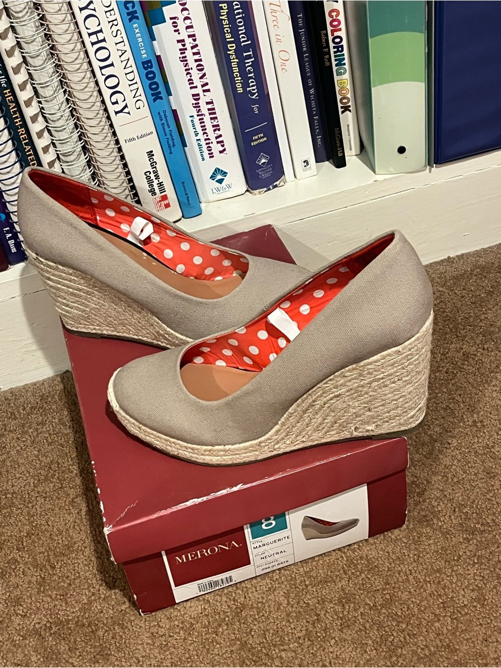 Merona Neutral Canvas Espadrille Wedge Pumps - Picture 3 of 5